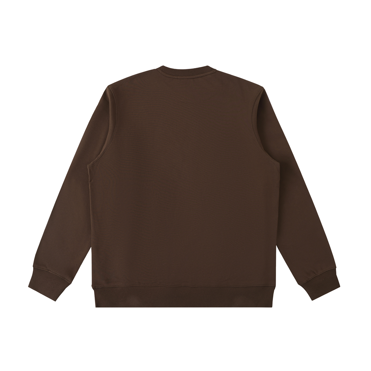 Essential Heavyweight Crewneck Sweatshirt in coffee, back view